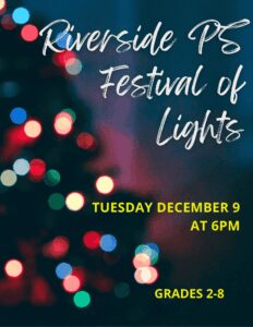 Festival of Lights December 9 grades 2-8